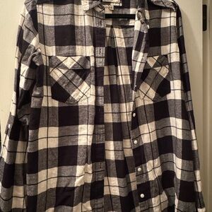 Express Black and White Plaid Shirt